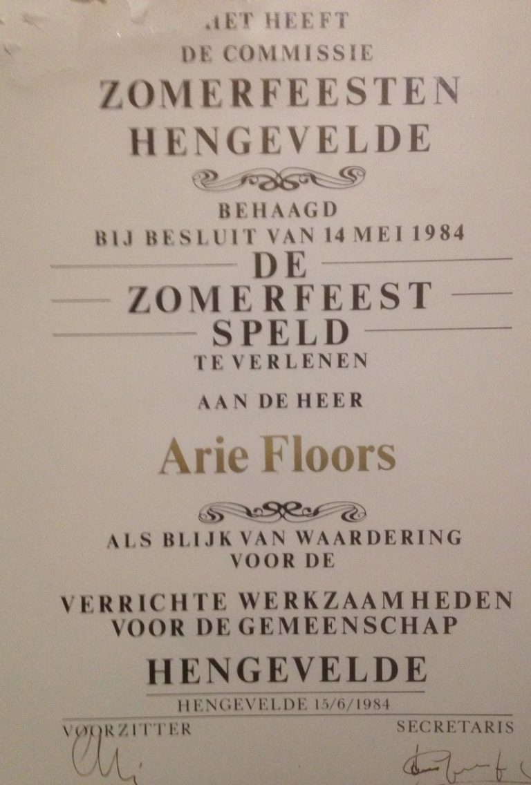 AFB 3 oorkonde Arie Floors