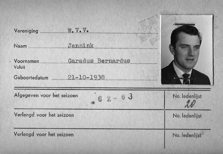 spelerspas seizoen 62-63 g jannink