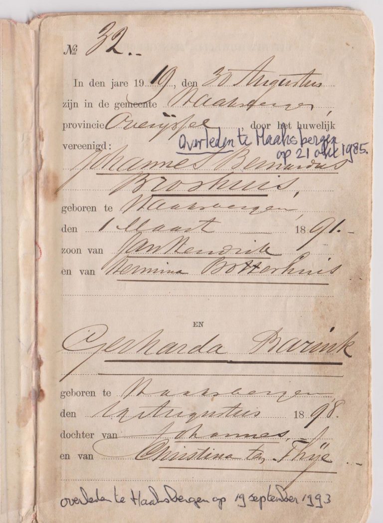 trouwboekje eerste pagina